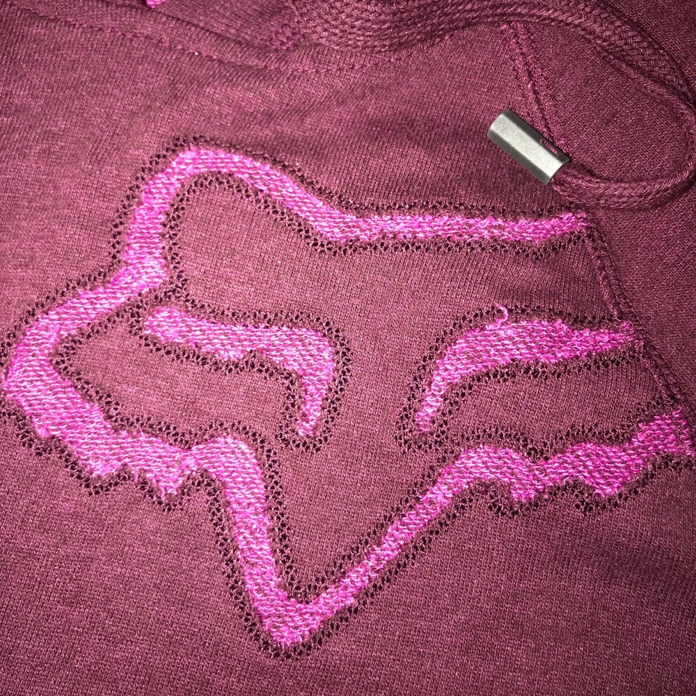 Maroon and Pink Fox Racing Sweatshirt